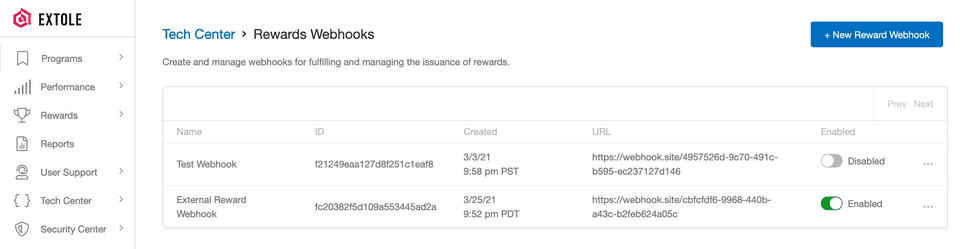ExtoleRewardWebhook