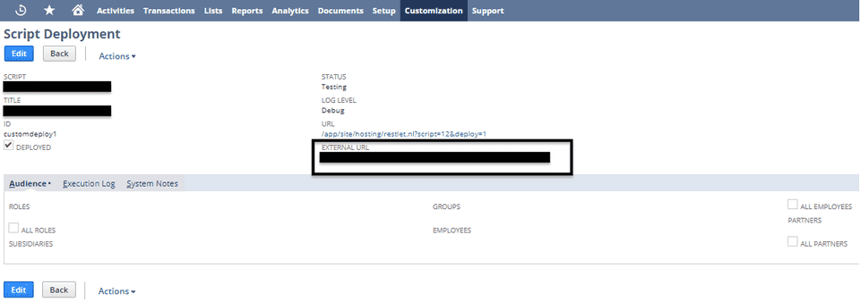 RudderStack Restlet URL