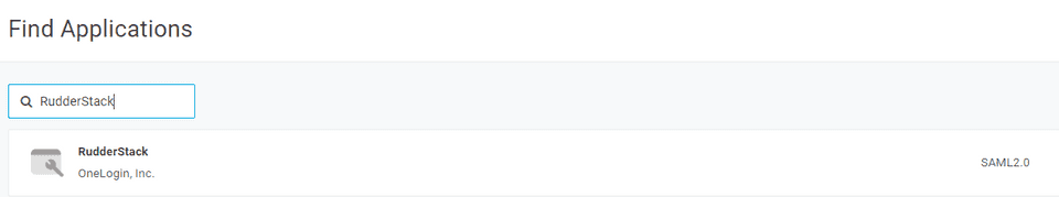 Search and select RudderStack