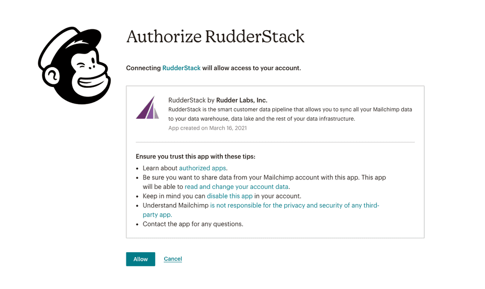 Authorize RudderStack
