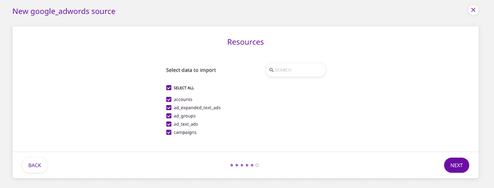 Specifying the data to sync