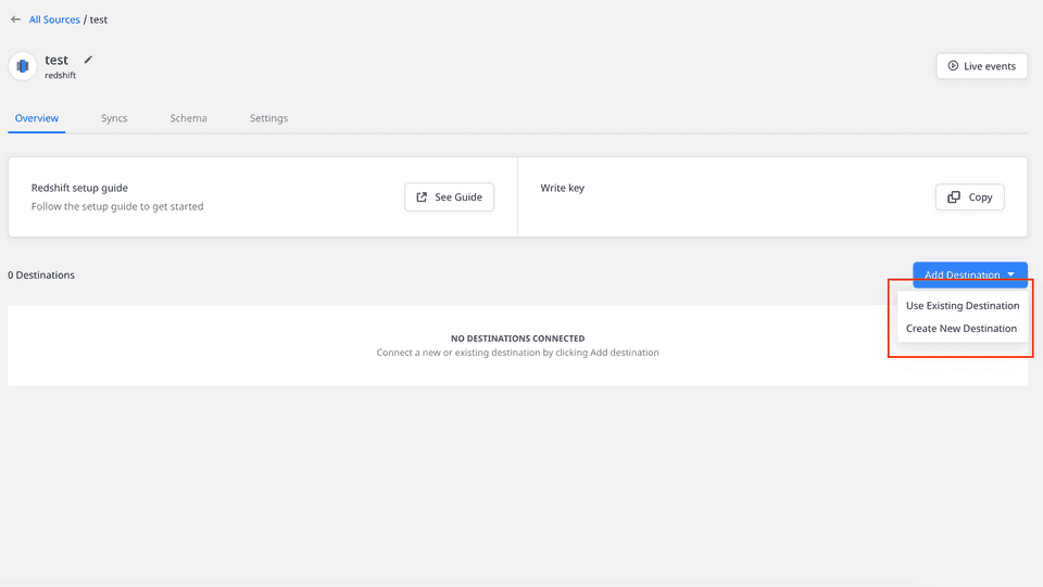 Existing Destination