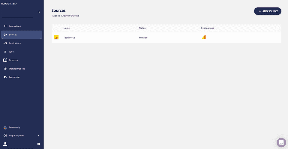 RudderStack Dashboard