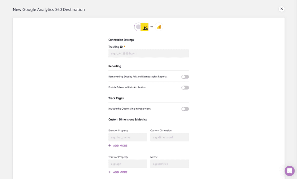 Configure the destination