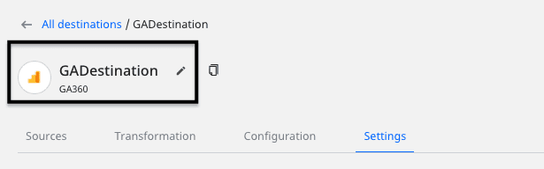Rename a destination